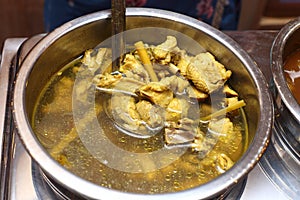 Thai Local Food in Stainless Plate for Buffet Catering