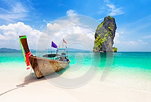 Thai longtail boat near Koh Poda island