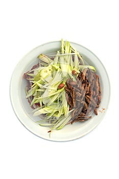 Thai mango salad with crispy fish