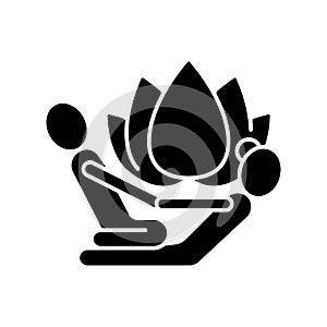 Thai massage black glyph icon