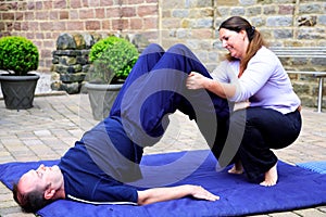 Thai massage shoulder stand