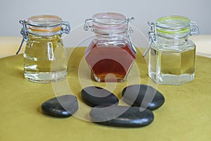 Stones and essential oils for Thai massage