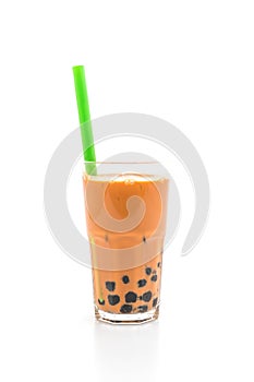 thai milk tea with bubble