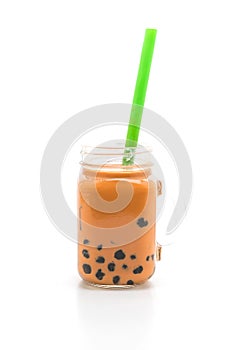 thai milk tea with bubble