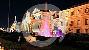 Thai Ministry of Defence with colorful fountain