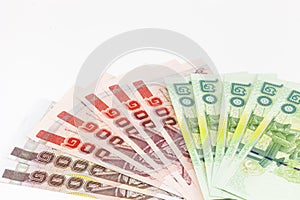 Thai money consist of 20, 100, 1000 bath.