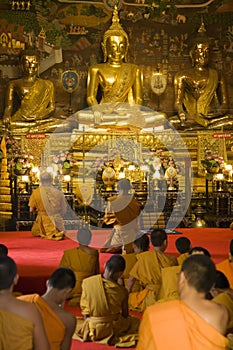 Thai Monks Worshipping