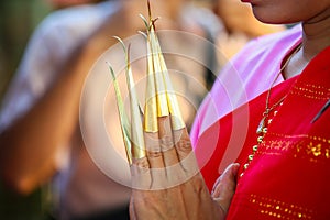 Thai nail dance at chiangmai province.Thai culture showing in Holiday.Thailand culture by women dancing or nail dance.