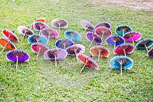 Thai native umbrella on grass