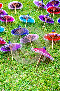 Thai native umbrella on grass