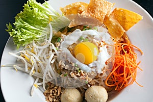 Thai Noodle Dish with Fried Egg