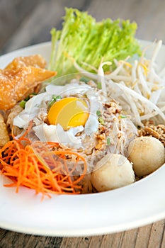 Thai Noodle Dish with Fried Egg