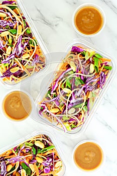 Thai noodle salad with peanut sauce meal prep