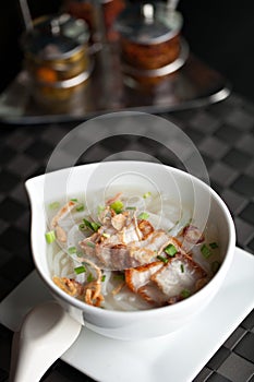 Thai Noodle Soup with Crispy Pork