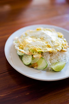 Thai omlette on jasmine rice