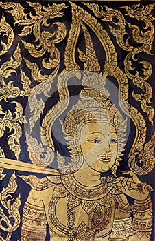 Thai painting in wat