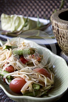 Thai papaya salad Somtam