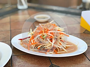 Thai papaya salad or Somtum (Somtum) photo