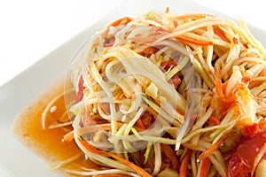 Thai papaya spicy salad or know as Som Tum