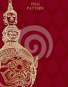 Thai pattern art giant literature thai
