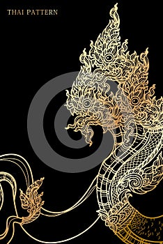 Thai pattern art snake literature thai