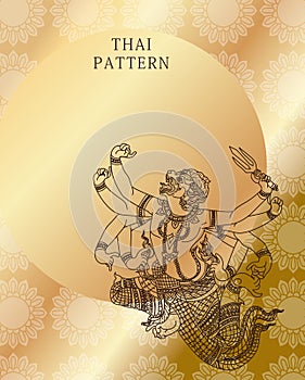 Thai pattern art thai monkey literature thai