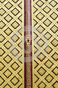 Thai pattern on door in Thailand Buddha Temple Asian style art