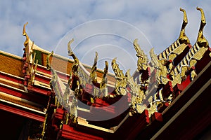 Thai Pattern Roof Church on temple, Bangkok, Thailand