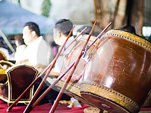 Thai percussion drums ,Thai music instrument.