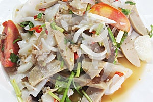 Thai pork sausage salad