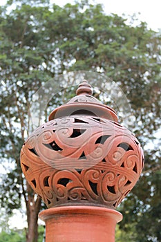 Thai pottery lamp