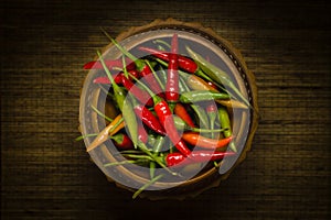 Thai Red and Green Chillis photo