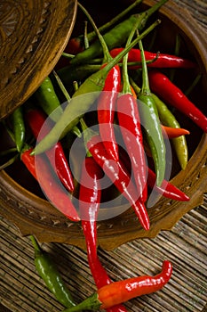 Thai Red and Green Chillis photo