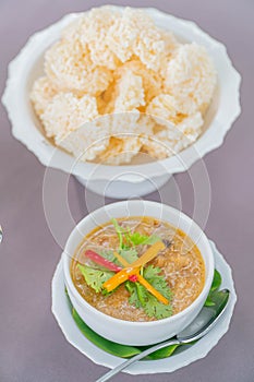 Thai Rice Cracker in dish