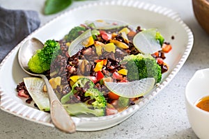 Thai Riceberry with broccoli salad