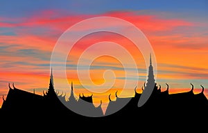 Thai roof silhouette