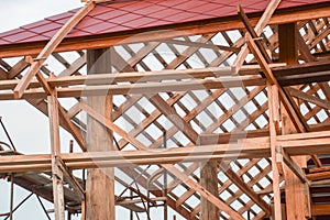 Thai roof strcture at construction