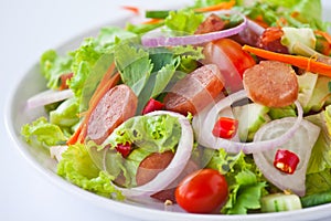 Thai sausage salad spicy-sour dressing