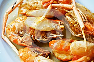 Thai seafood menu, Baked prawns with salt