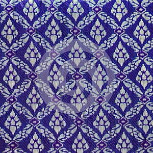 Thai silk blue pattern,Thailand textile style