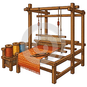 Thai Silk Weaving Loom Workshop