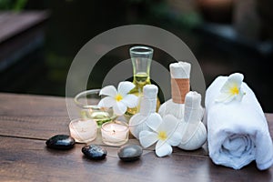 Thai spa massage compress balls and salt spa objects