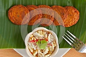 Thai spicy fried fish cake