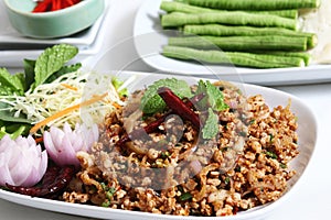 Thai spicy minced pork salad