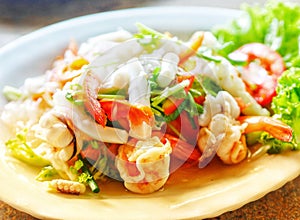 Thai Spicy Seafood Salad Yum Talay