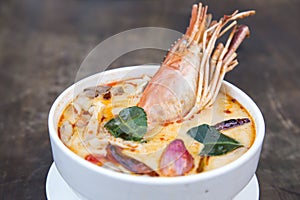 Thai spicy soup. Tom yum koong