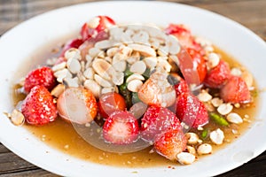 Thai spicy strawberry salad