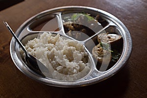 Thai stewed pork leg with rice (Kao Ka Moo)