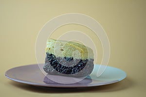 Thai sticky black rice with egg custard