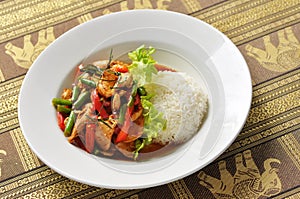 Thai stir fried chilli and basil